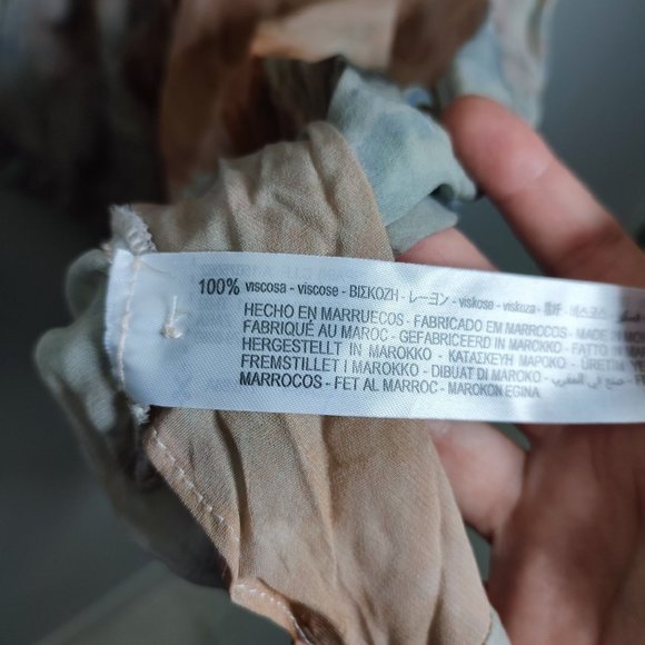 Zara Marble Print Blouse - Cream and Brown - Picture 8 of 13